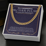"How Lucky You Are" Wonderful Brother In Law 20th Wedding Anniversary Necklace Gift From Sister-In-Law Brother-In-Law Cuban Link Chain Jewelry Box