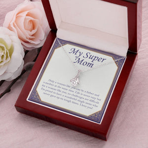 "Only a Woman Like You" Super Mom Necklace Gift From Daughter Son Alluring Beauty Pendant Jewelry Box Birthday Mothers Day Christmas Valentines