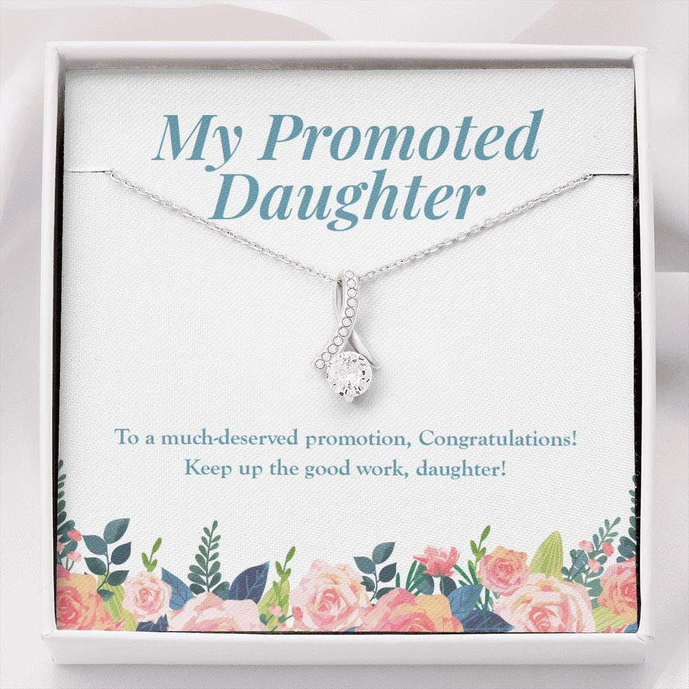 "Much Deserved" Daughter Job Promotion Necklace Gift From Mom Dad Parents Alluring Beauty Pendant Jewelry Box