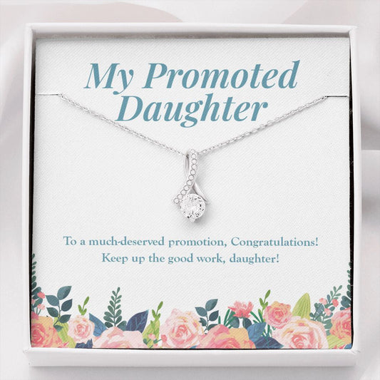 "Much Deserved" Daughter Job Promotion Necklace Gift From Mom Dad Parents Alluring Beauty Pendant Jewelry Box