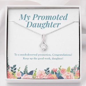 "Much Deserved" Daughter Job Promotion Necklace Gift From Mom Dad Parents Alluring Beauty Pendant Jewelry Box