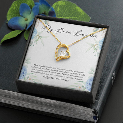 "Commit Each Other Lives" Bonus Daughter 9th Wedding Anniversary Necklace Gift From Dad Mom Forever Love Pendant Jewelry Box