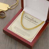 "To The Most Beautiful Couple" Grandfather Wedding Anniversary Necklace Gift From Granddaughter Grandson Cuban Link Chain Jewelry Box