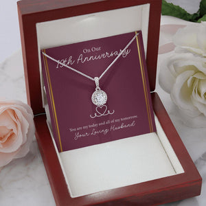 "My Tomorrow" Wife 19th Wedding Anniversary Necklace Gift From Husband Eternal Hope Pendant Jewelry Box