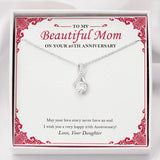 "Love Story Never End" Beautiful Mom 25th Wedding Anniversary Necklace Gift From Daughter Son Alluring Beauty Pendant Jewelry Box