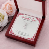 "Love Story Never End" Beautiful Mom 25th Wedding Anniversary Necklace Gift From Daughter Son Alluring Beauty Pendant Jewelry Box