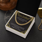 "Find You Sooner" Husband Golden Wedding Anniversary Necklace Gift From Wife Cuban Link Chain Jewelry Box