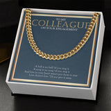 "Love In Your Heart" Colleague Engagement Necklace Gift From Co-worker Friend Cuban Link Chain Jewelry Box