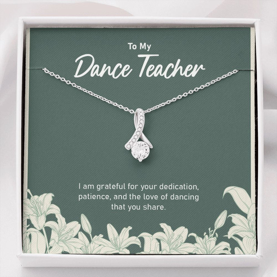 "Love Of Dancing" Dance Teacher Necklace Gift From Trainee Student Alluring Beauty Pendant Jewelry Box Thanksgiving Teachers Day Birthday