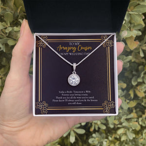 "Lessons You Share" Amazing Cousin Wedding Day Necklace Gift Eternal Hope Pendant Jewelry Box