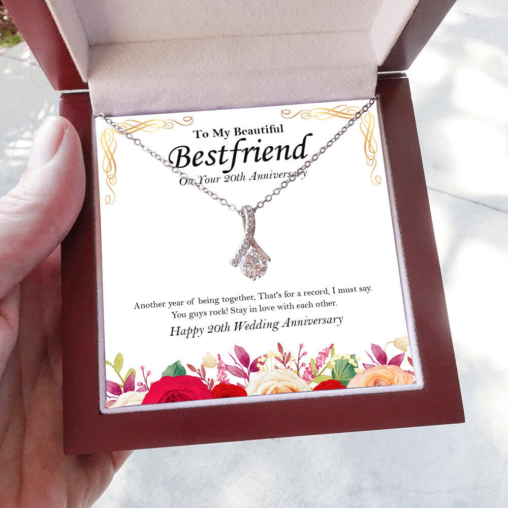 "That's a Record" Beautiful Bestfriend 20th Wedding Anniversary Necklace Gift From Bestie BFF Soul Sister Alluring Beauty Pendant Jewelry Box