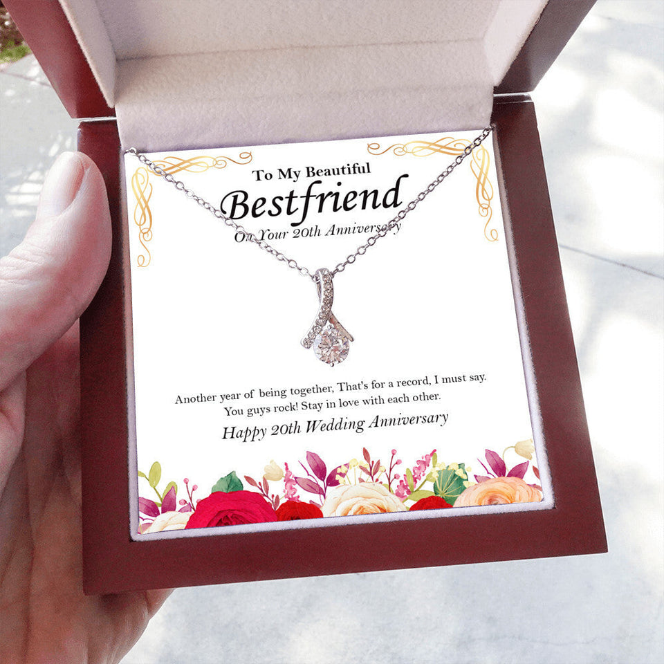 "That's a Record" Beautiful Bestfriend 20th Wedding Anniversary Necklace Gift From Bestie BFF Soul Sister Alluring Beauty Pendant Jewelry Box