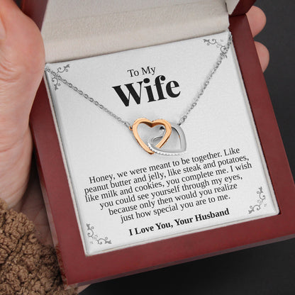 Interlocking Hearts Necklace- I See You, Your Grace, I Will Not Forget Gift For Wife, For Birthday, Christmas, Mother's Day