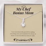 "Delicious Food You Make" Chef Bonus Mom Necklace Gift From Daughter Son Alluring Beauty Pendant Jewelry Box Birthday Christmas Valentines Thanksgiving