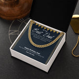 "The Best Moment" Best Dad Birthday Necklace Gift From Son Cuban Link Chain Jewelry Box