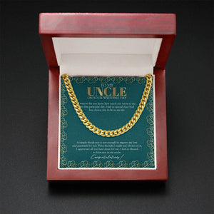 "God Has Chosen" Uncle Wedding Day Necklace Gift From Nephew Niece Cuban Link Chain Jewelry Box