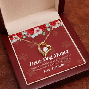 "Thanks For The Belly Rubs" Dog Mom Necklace Gift From Fur Baby Forever Love Pendant Jewelry Box Birthday Christmas Thanksgiving