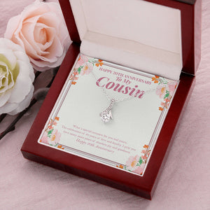 "Years Of Love And Loyalty" Cousin 20th Wedding Anniversary Necklace Gift Alluring Beauty Pendant Jewelry Box