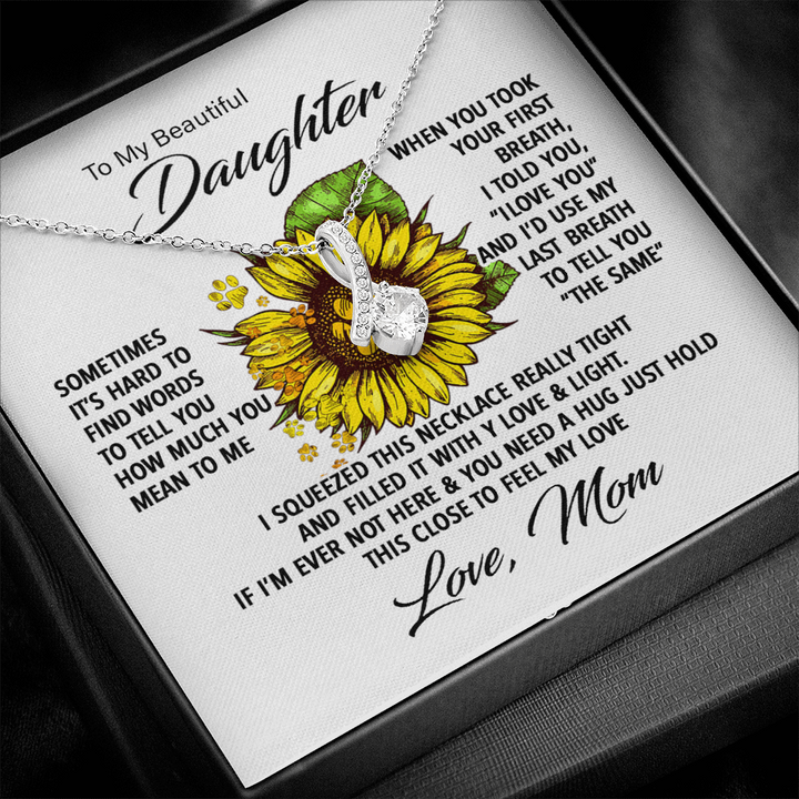 To My Beautiful Daughter Necklace I Love You Alluring Beauty Necklace LX038A