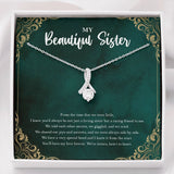 "Caring Friend" Beautiful Sister Necklace Gift From Brother Sis Alluring Beauty Pendant Jewelry Box Birthday Christmas Valentines New Year