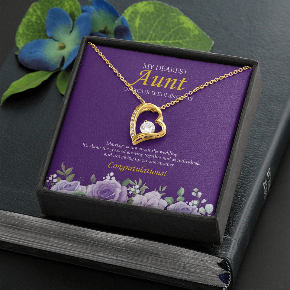"Not Giving Up" Aunt Wedding Day Necklace Gift From Nephew Niece Forever Love Pendant Jewelry Box