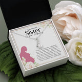 "Miracle like Motherhood" Pregnant Sister Necklace Gift From Sis Brother Alluring Beauty Pendant Jewelry Box Baby Shower Birthday Christmas New Year