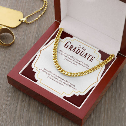 "How Far You Have Come" Graduation Necklace Gift From Parents Friends Family Cuban Link Chain Jewelry Box