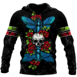 Skull Gifts Butterfly Love Skull all over printed US Unisex Size Hoodie