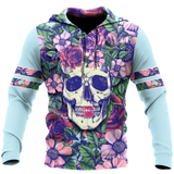 Skull Gifts Rose Love Skull all over printed US Unisex Size Hoodie