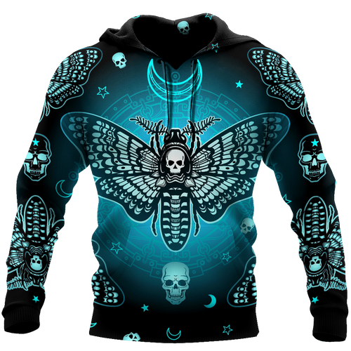 Skull Gifts Butterfly Love Skull all over printed US Unisex Size Hoodie