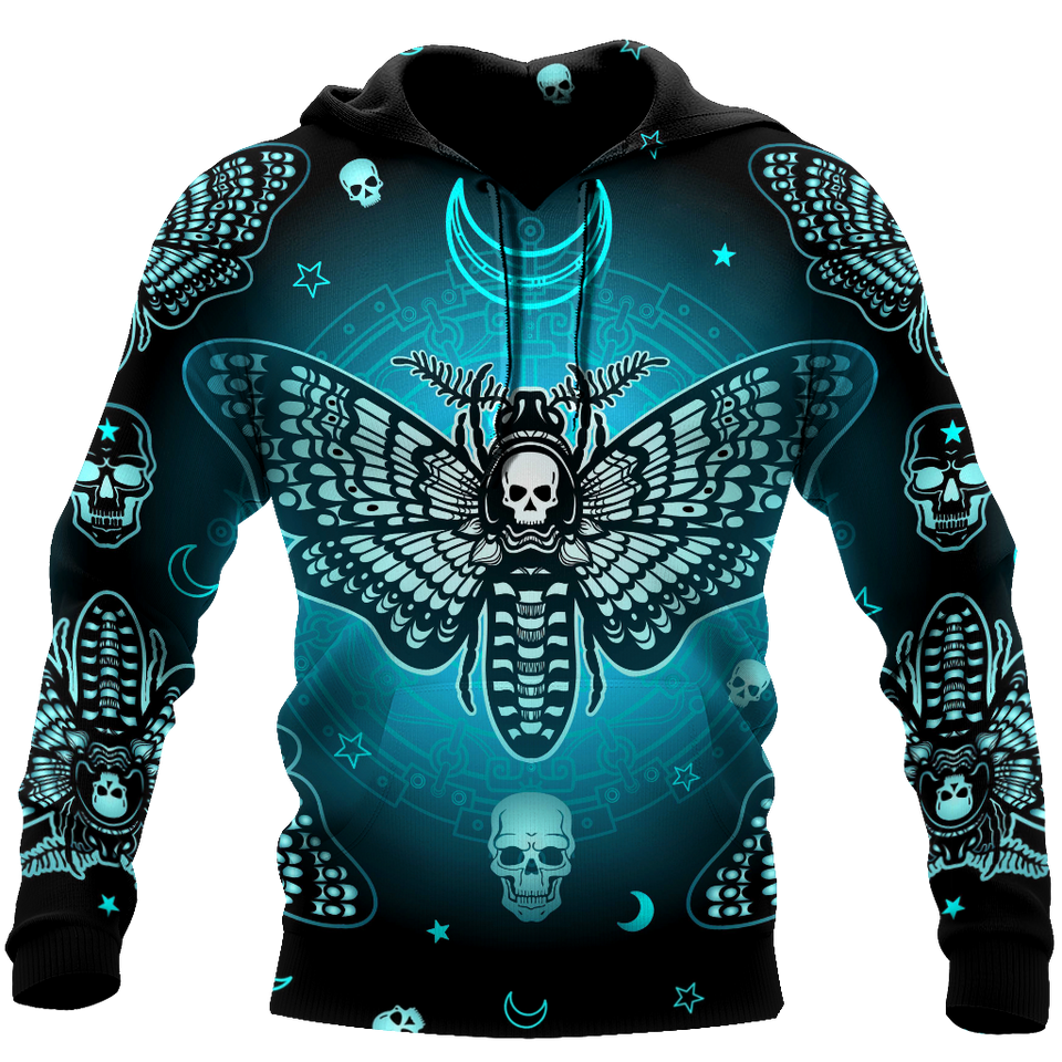 Skull Gifts Butterfly Love Skull all over printed US Unisex Size Hoodie