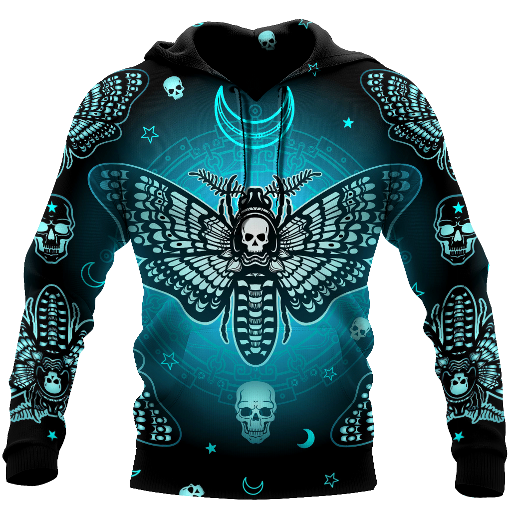 Skull Gifts Butterfly Love Skull all over printed US Unisex Size Hoodie