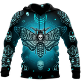 Skull Gifts Butterfly Love Skull all over printed US Unisex Size Hoodie