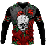 Skull Gifts Love Rose And Skull all over US Unisex Size Hoodie
