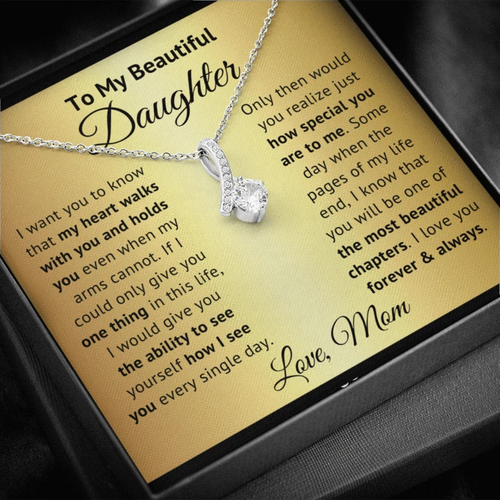 To My Beautiful Daughter  - How I See You Every Single Day - Alluring Beauty Necklace