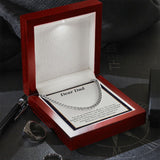 "Inspiration For All Of Us" Dad Retirement Necklace Gift From Son Daughter Children Cuban Link Chain Jewelry Box