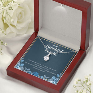 "Lifetime Of Happiness" Beautiful Cousin Engagement Necklace Gift Alluring Beauty Pendant Jewelry Box