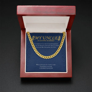 "Gotten Rid Of Love" Uncle Engagement Necklace Gift From Niece Nephew Cuban Link Chain Jewelry Box