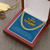 "Life has given me you" Super Husband Necklace Gift From Wife Cuban Link Chain Jewelry Box Thanksgiving Christmas Birthday Fathers Day