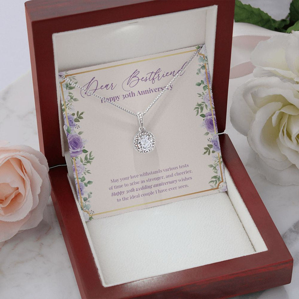 "Stronger And Cheerier" Dear Bestfriend 30th Wedding Anniversary Necklace Gift From BFF Soul Sister Best Friend Eternal Hope Pendant Jewelry Box