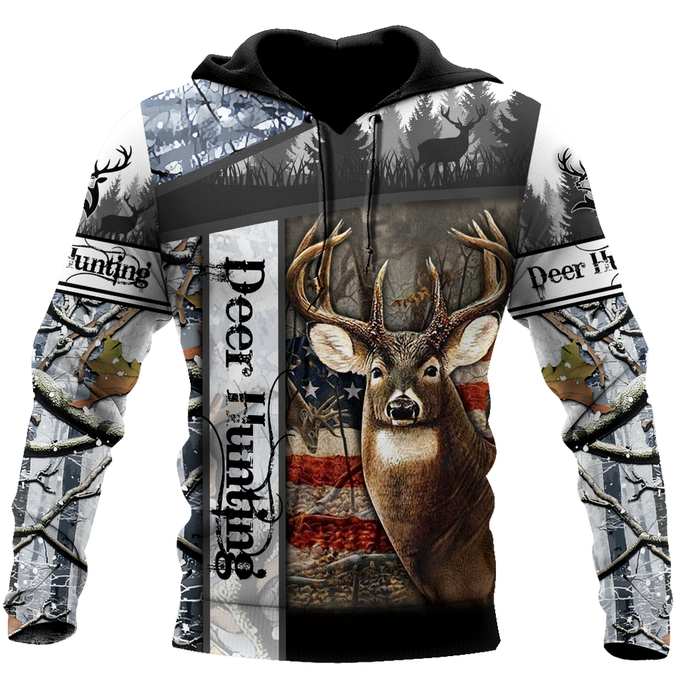 Hunting Gifts Deer Hunting Gifts Deer Hunting All Over Printed US Unisex Size Hoodie