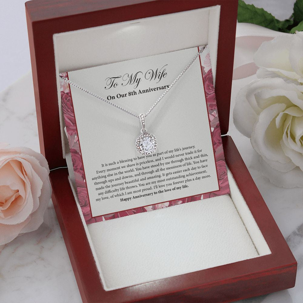 "Priceless Moment" Wife 8th Wedding Anniversary Necklace Gift From Husband Eternal Hope Pendant Jewelry Box