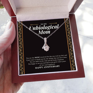 "Grow More Years Of Love" Unbiological Mom Wedding Anniversary Necklace Gift From Daughter Son Alluring Beauty Pendant Jewelry Box