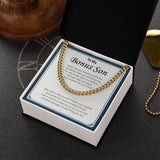 "Wonderful Man You Are Becoming" Bonus Son Necklace Gift From Mom Dad Cuban Link Chain Jewelry Box Birthday Graduation Christmas New Year