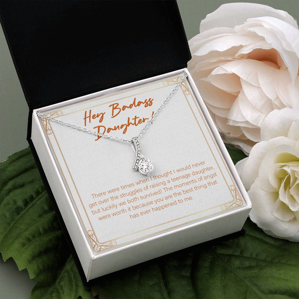 "Best Thing That Happened" Badass Daughter Necklace Gift From Mom Dad Alluring Beauty Pendant Jewelry Box Birthday Graduation Christmas New Year