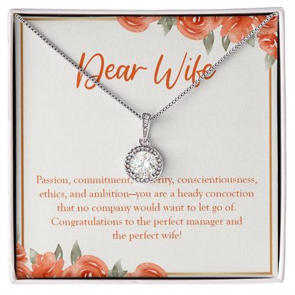 "Passion, Commitment, And Sincerity" Wife Job Promotion Necklace Gift From Husband Eternal Hope Pendant Jewelry Box