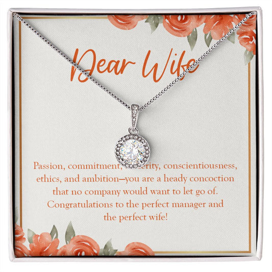 "Passion, Commitment, And Sincerity" Wife Job Promotion Necklace Gift From Husband Eternal Hope Pendant Jewelry Box