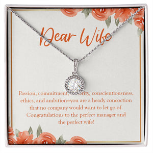 "Passion, Commitment, And Sincerity" Wife Job Promotion Necklace Gift From Husband Eternal Hope Pendant Jewelry Box