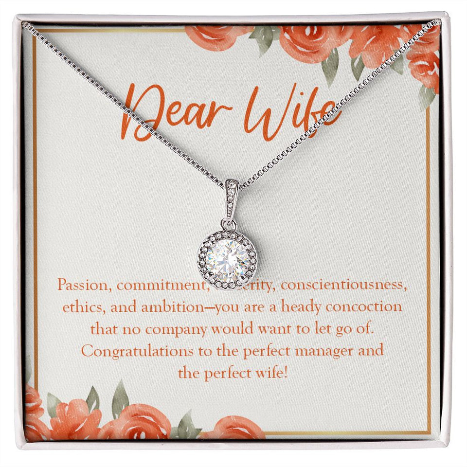 "Passion, Commitment, And Sincerity" Wife Job Promotion Necklace Gift From Husband Eternal Hope Pendant Jewelry Box