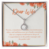 "Passion, Commitment, And Sincerity" Wife Job Promotion Necklace Gift From Husband Eternal Hope Pendant Jewelry Box